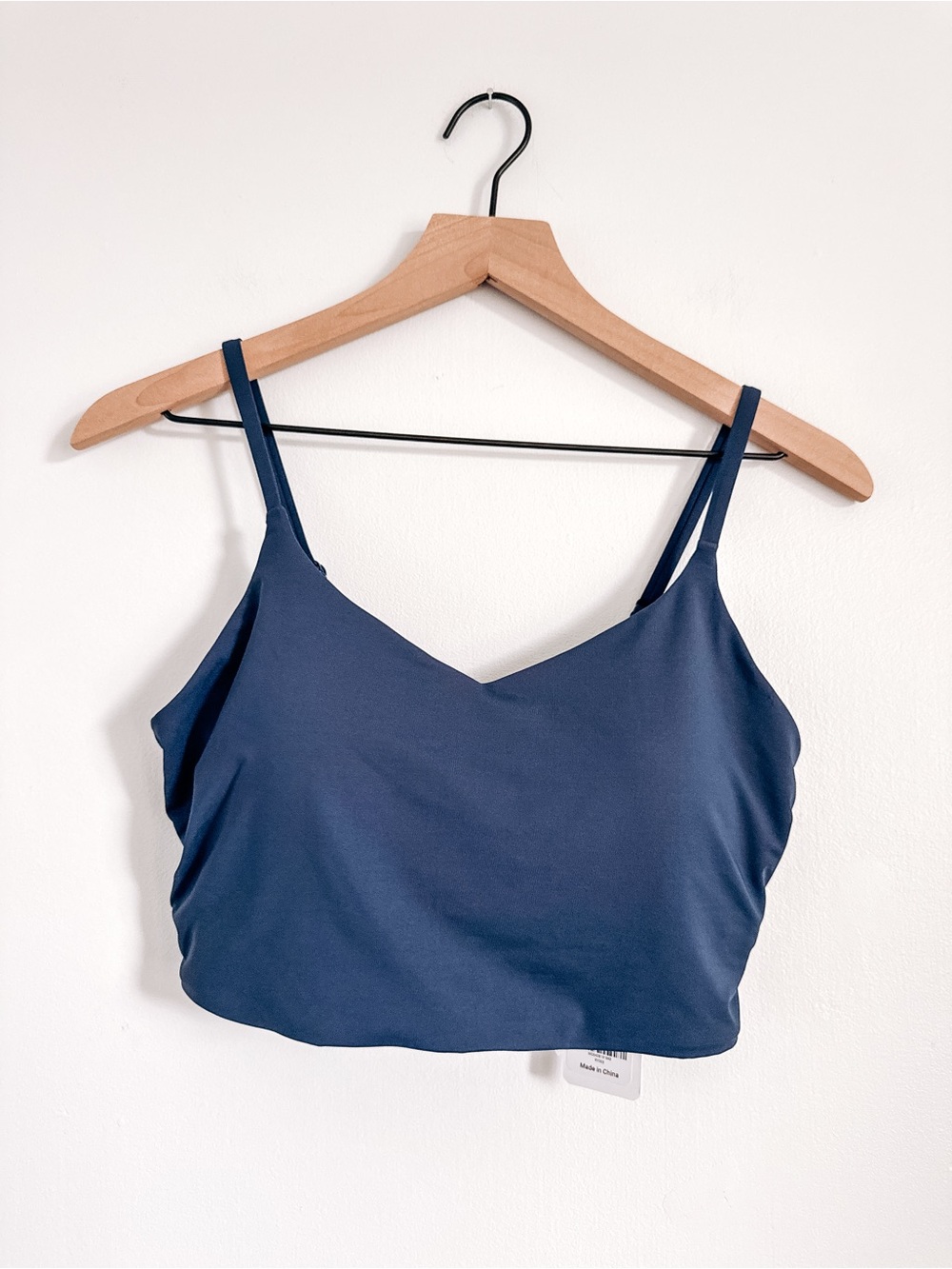 CRZ YOGA Navy Blue Built-In Bra Swim Tank 78% Polyamide Medium